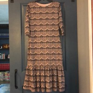 Dainty Jewels Lace Print Midi Dress